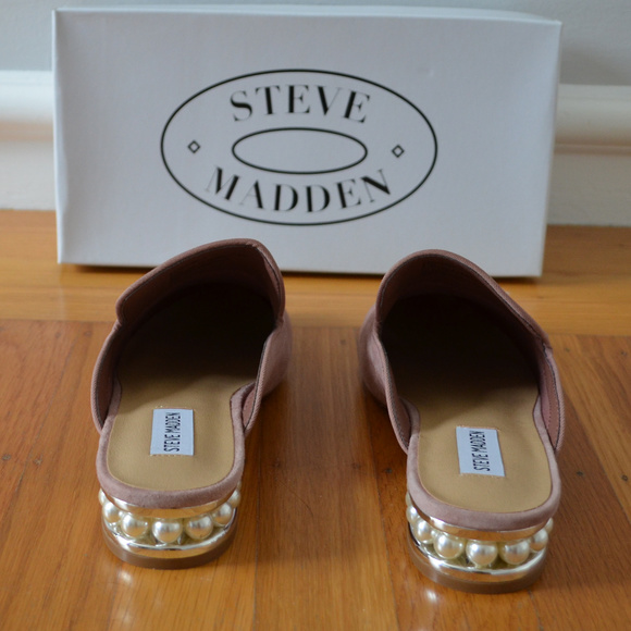 🆕 STEVE MADDEN Embellished Suede Mules - Picture 6 of 8